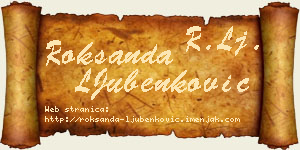 Roksanda LJubenković vizit kartica